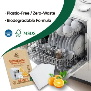 Sustainable Eco conscious Natural Dishwasher Detergent Sheets Kitchen Cleaning Solutions Dish Washing Strips
