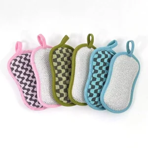 Sustainable Microfiber Kitchen Wipes Scouring Pads High Water Absorption (500%-750%) 0.5cm Thick Elliptical Sponges