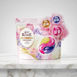 Sustainable Recyclable Shaped Pouch for Laundry Pods Eco Friendly PFAS Free Matte Detergent Bag with Resealable Zipper