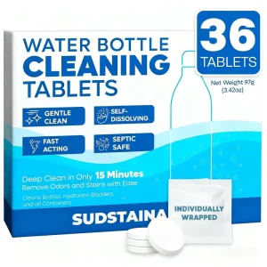 Sustainable Water Bottle Cleaning Tablets Chlorine Free Odor Control Formula Water Bottle Cleaner