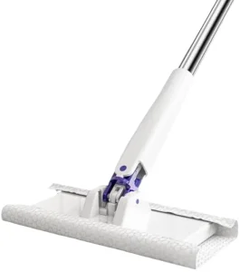 Sweeper Disposable Wipe Mops Floor Cleaning Duster Dry and Wet Flat Mop Cleaner with Cloth Fixing Clip Steel Plastic Basket