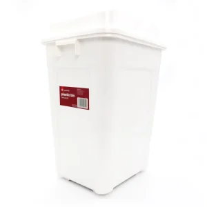 Swing Lid Household Waste Bin Flip Top Plastic Trash Can Garage Bin