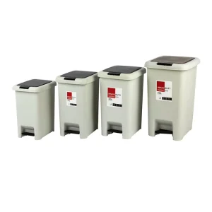 Swing Lid Trash Can Waste Bin Plastic Garbage Bin for Hotel Plaza Garden Industry Home Restaurant