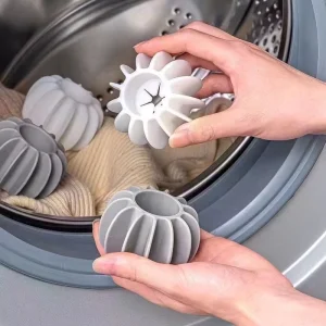 TPR Eco Friendly Reusable Dryer Balls for Laundry Cleaning White Gray 2 Pcs PVC Box