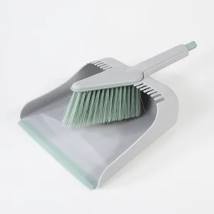 TPR Household Use Indoor Broom Set with Dustpan and Shovel PP Broom Stick Head with Plastic Handle for Kitchen Cleaning