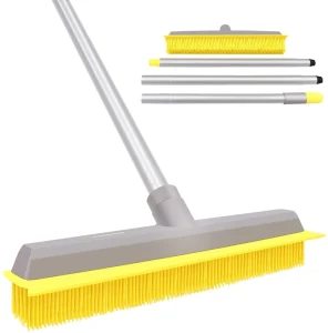 TPR Soft Bristle Broom Floor Squeegee Pet Hair Carpet Remover Rubber Brush Floor Broom