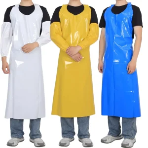TPU Integrated Bib Apron Waterproof Oil Proof Anti-Cold Acid Alkali Resistant TPU Apron for Abattoir Meat Slaughter Food Factory