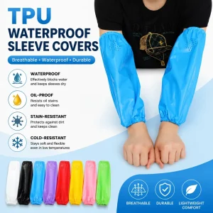 TPU Oversleeve Waterproof Anti Grease Acid Resistant No Hardening Under Low Temperature Easy Clean Protective Arm Covers