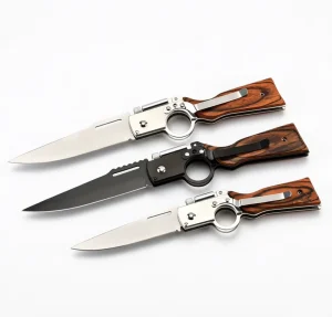 Tactical Self-Defense Folding Knife with Light and Serrated Edge
