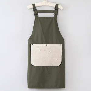 Taslon Fabric Apron Big Pockets Customize Embroidery Logo Painting Apron Custom Adult Detachable Hand Towel Apron