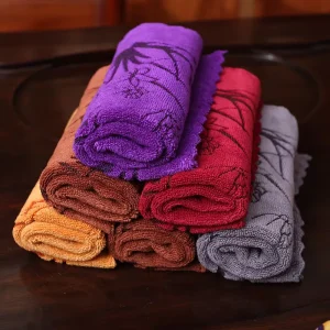 Tea Towel Microfiber Quick-dry Thick Absorbent Tea Table Cleaning Cloth Square Towel Customizable Logo Teapot Towel