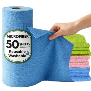 Tear Away Microfiber Cleaning Cloth Roll 200gsm Super Absorbent Lint Free Quick Dry Microfiber Kitchen Dishwashing Towel