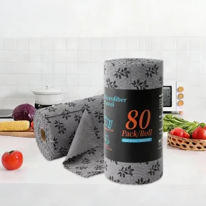 Tear Off Microfiber Cleaining Cloth Roll 50-Count Reusable Durable Washable Absorbent Towels Lint-Free Non-Scratch Dish Rags