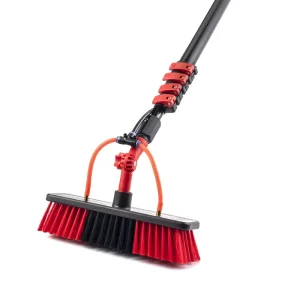 Telescopic 16FT Adjustable Water Fed Brush with Soap Dispenser and Lightweight Design for Outdoor Window Cleaning