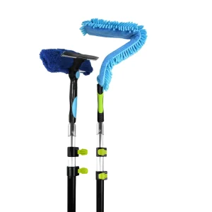 Telescopic Aluminum Dust Duster 3 Section Long Handle Household Ceiling Fan Dust Cleaning Kit