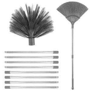 Telescopic Duster Kit Wall Ceiling Window Gap Cleaning Brush Extendable Household Stainless Steel Handle Dust Brush
