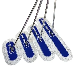 Telescopic Flat Mop Large Size Dust Push Hotels Factory Use Heavy Duty Cotton Thread Floor Mop 40 60 80cm Row Style Stainless