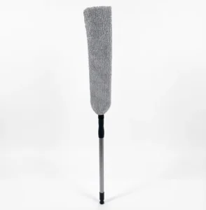 Telescopic Gap Duster with Microfiber Sleeve Gray Soft Cloth for Under Bed and Sofa Cleaning Extendable Pole for Narrow Spaces