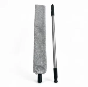Telescopic Gap Duster with Microfiber Sleeve Gray Soft Cloth for Under Bed and Sofa Cleaning Extendable Pole for Narrow Spaces