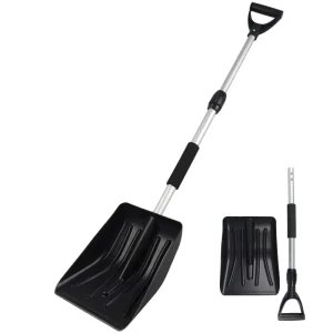 Telescopic Heavy Duty Snow Shovel Portable Aluminum & Plastic Hand Tool Multi Function Digging & Removal for Car