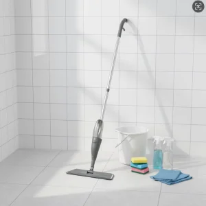 Telescopic Microfiber Spray Mop with Manual Wringing for Floor Cleaning Eco friendly