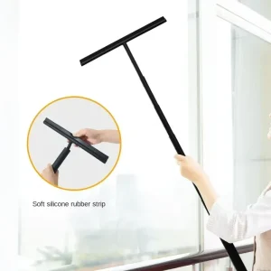 Telescopic Plastic Shower Squeegee with Long Holder for Glass Door and Bathroom Mirror Cleaning
