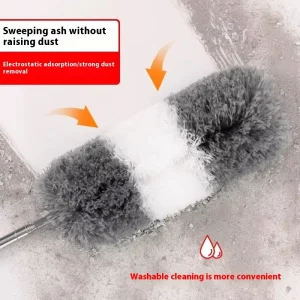 Telescopic Rod Dust Duster Household Gap Cleaning Brush for Bed Bottom Artifact Feather Duster for Electrostatic Dust Sweeping
