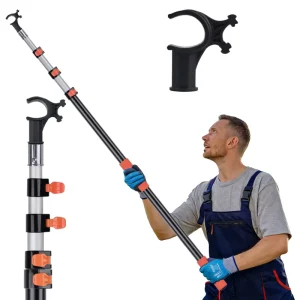 Telescopic Skylight Window Opener Extension Tool Rod Hook with Twist Lock Aluminum Extension Poles