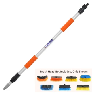 Telescopic Water Pole Lightweight Design with Replaceable Brush Heads for Truck Cleaning Durable Car Cleaning Tool