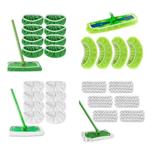 Thick Absorbent Mop Pads Washable Reusable Replacement Covers for Swiffer and Other Flat Mops Heavy Duty Cleaning Refills