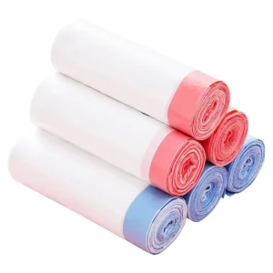 Thick Biodegradable Compostable Household Trash Bags with Drawstring Feature and Customized Printing