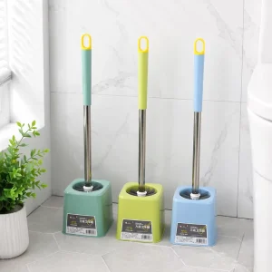 Thick Bristle Toilet Cleaning Brush with Stainless Steel Handle Eco Friendly for Easy Storage