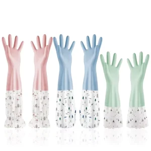 Thick Cleaning Kitchen Housework Rubber Latex Gloves Dishwashing Laundry Durable Waterproof Latex Household Gloves