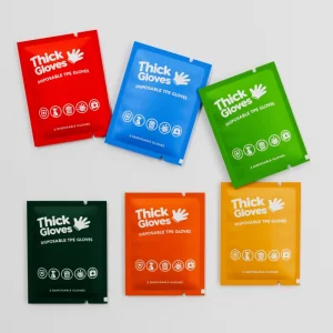 Thick Disposable TPE Gloves Multi Color Individual Packaging Food Grade for Kitchen Cleaning Household Custom Logo