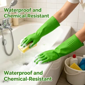 Thick Nitrile Kitchen Gloves Durable Waterproof Soft Food Grade for Dish Washing Cleaning Laundry Household Use