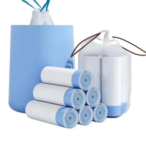 Thick PE Heat Sealing Waterproof Gravure Printed Customizable Household Trash Bags