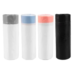 Thick Plastic Wastebasket Liners 20 Count Unscented White Small Garbage Bags 15 Liter 4 Gallon Drawstring Trash Bags