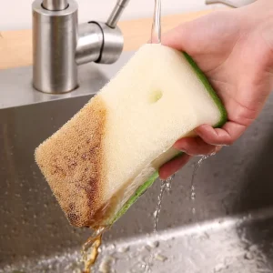 Thick Reusable Loofah Scrub Pad With Hang Hole Oil Resistant High Foam Dishwashing Sponge Household Cleaning Use