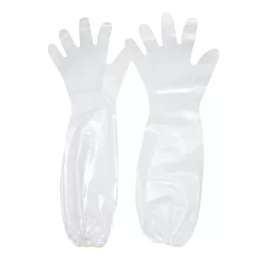 Thick Slip Resistant Disposable CPE Long Arm Gloves Waterproof Oilproof for Kitchen Household Cleaning
