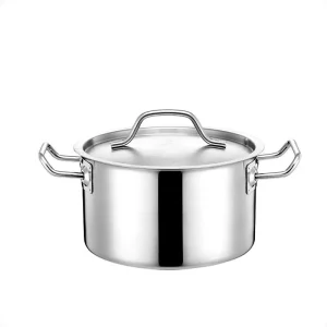 Thickened 18/10 Stainless Steel Saucepan with Double Handles Dishwasher Safe Sauce Pot for Restaurant Kitchens