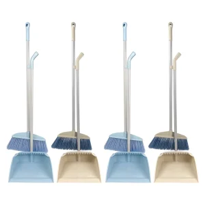 Thickened Aluminum Long Broom Handle Plastic PP Broom Head Soft Bristles Home Cleaning Broom and Dustpan Set