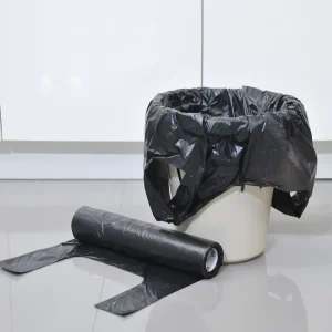 Thickened Black HDPE Embossed Eco Friendly Multi Purpose Washroom Garbage Bags on Roll for Home Use