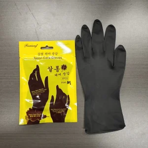 Thickened Latex Gloves Household Cleaning Beauty Salon Waterproof Gloves Food Grade 9 Inch Black Durable Gardening