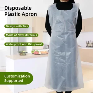 Thickened Lightweight Anti Permeable Waterproof Food Grade LDPE Disposable Sleeveless Kitchen Cooking Oil Proof Waist Apron