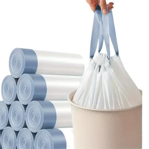 Thickened PE Trash Bags Household Portable Extra Thick Kitchen Office Large Disposable Plastic Drawstring Bags