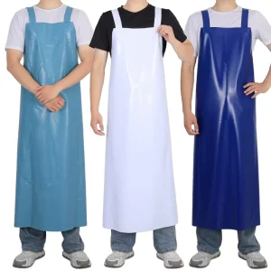 Thickened PVC Waterproof Work Apron Dual Cross Back Design Oil Proof Chemical Resistant Apron for Butcher Fishery Industry