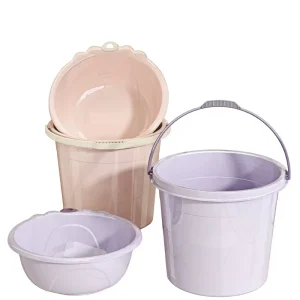 Thickened Plastic Portable 10L Bath Bucket Household Water Storage Hand-Held Laundry Foot Soaking Basin Set Student