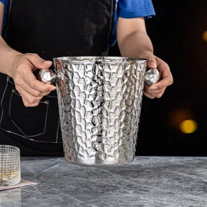 Thickened Stainless Steel Ice Bucket 5L Capacity Modern Minimalist Design for Commercial Use Bars KTVs Household for Wine Ice