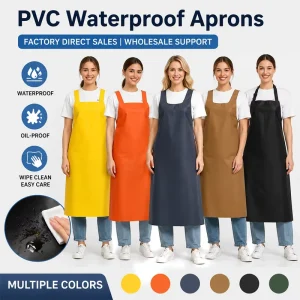 Thickened Waterproof Oilproof Thick PVC Work Apron Wear Resistant Multi-color Apron Suitable for Food Factory Butchery Workshop