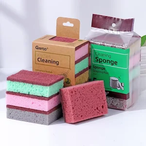 Three Color Porous Thickened Sponge Block Bowls Pots Kitchens Household Cleaning Wipes Honeycomb Sponge